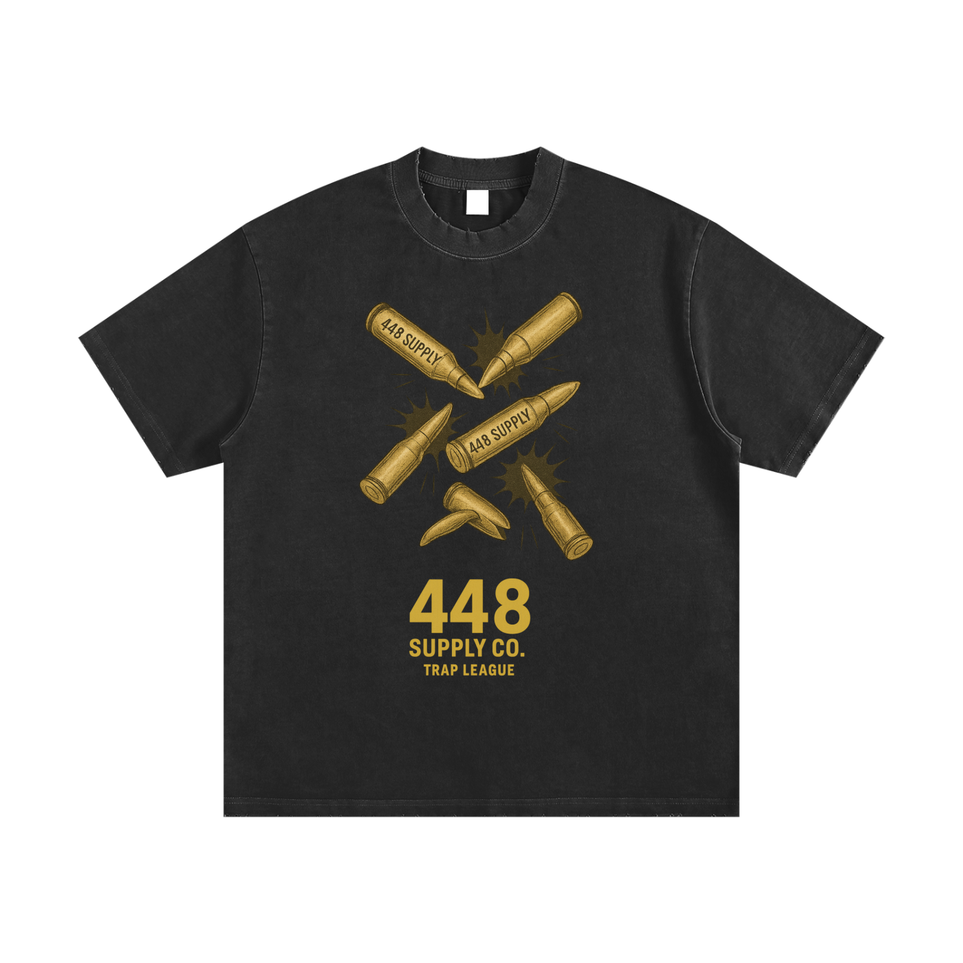 Bullet Proof Heavyweight Vintage Washed Frayed T-Shirt