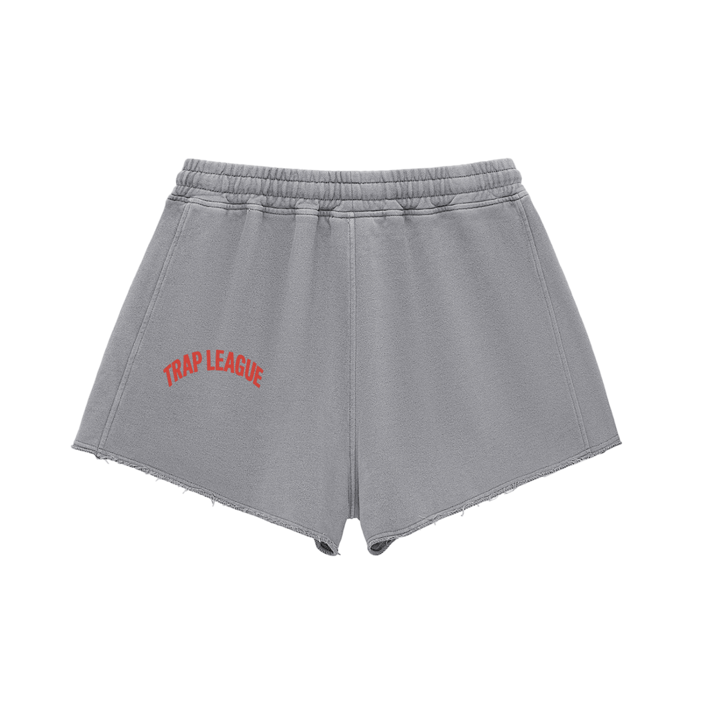 Out The Mud Snow Washed Raw Edge Drawstring Shorts