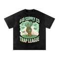 Out The Mud Snow Washed Oversized Cotton T-Shirt (Trap League)